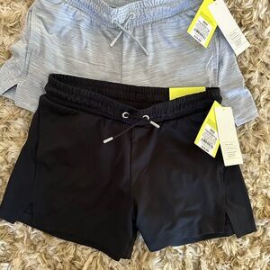 All in Motion Girls Size 8 Black & Gray Quick Dry Shorts Lot of 2 NWT
